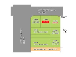 フジイエ新検見川・稲毛　全７区画。
７号棟は新築区画
上記以外は、自由設計対応の区画です。自由設計の詳しい詳細につきましては、ぜひお気軽にお問合せ下さい。